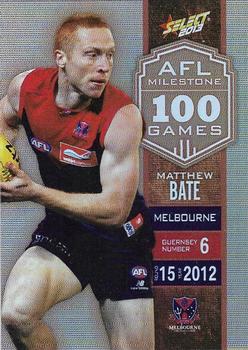 2013 Select AFL Champions - Milestone Game Foils #MG45 Matthew Bate Front